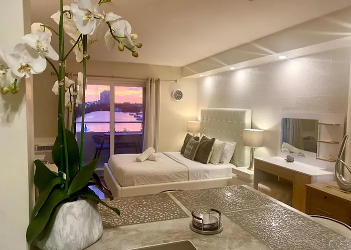 Modern Waterfront With Miami Skyline View, Free Parking 5 Mins Drive To